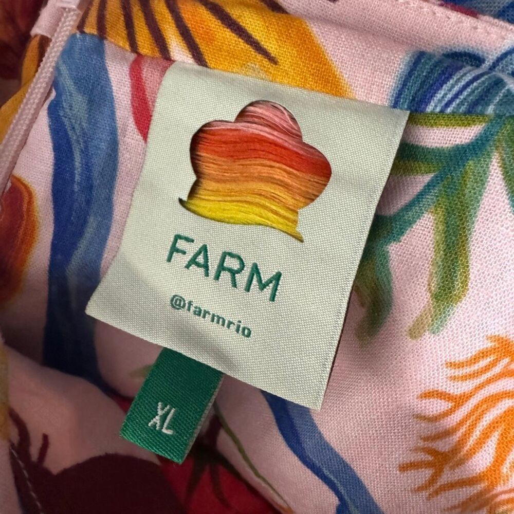 Farm Rio Farm Print Linen Blend Maxi Dress XL - Picture 7 of 9